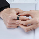 Tungsten Carbide Men's Ring Hawaiian Koa Wood Inlay Wedding Band