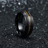 Tungsten Carbide Men's Ring Hawaiian Koa Wood Inlay Wedding Band