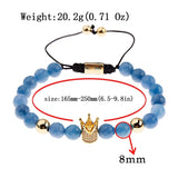 Zircon Crown Charm Braided Bracelet Men Jewelry Couple Bracelet