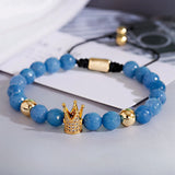 Zircon Crown Charm Braided Bracelet Men Jewelry Couple Bracelet