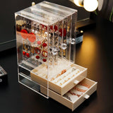 Acrylic Jewelry Organizer Box Necklace Earring Storage Display