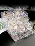 Acrylic Jewelry Box Earings Display Organizer Drawer Necklace Storage