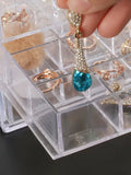 Acrylic Jewelry Box Earings Display Organizer Drawer Necklace Storage
