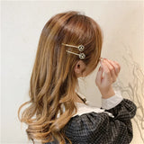 Camellia Pearl Hair Clip Crystal Women Hair Ornament