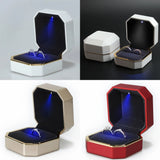 LED Jewelry Couple Ring Box for Engagement Wedding Ring