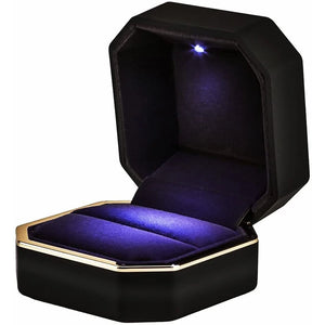 LED Jewelry Couple Ring Box for Engagement Wedding Ring