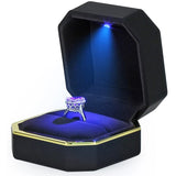 LED Jewelry Couple Ring Box for Engagement Wedding Ring