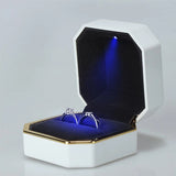 LED Jewelry Couple Ring Box for Engagement Wedding Ring