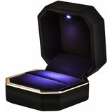 LED Jewelry Couple Ring Box for Engagement Wedding Ring