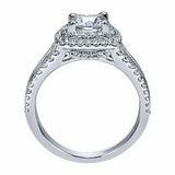 Double Claw Square Zircon Ring Wedding Rhinestone Engagement Valentines Promise