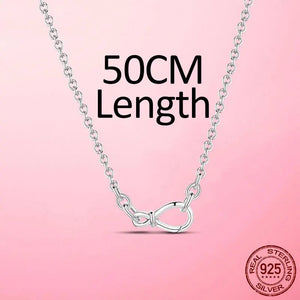 925 Silver Infinity Clasp Snake Chain Necklace for Women