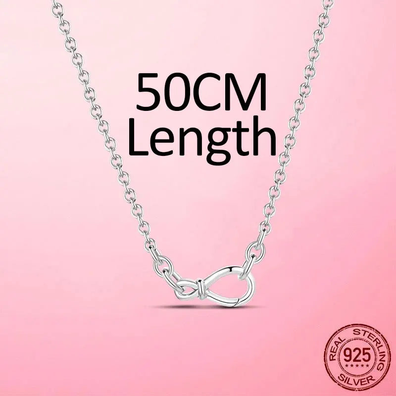 925 Silver Infinity Clasp Snake Chain Necklace for Women