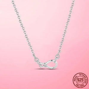 925 Silver Infinity Clasp Snake Chain Necklace for Women