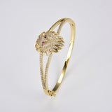 Lion Bracelet with Zircon and Amethyst Eye Detail