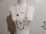 Long Pearl Necklace Double Layer Pendant Sweater Chain