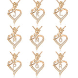 Rose Heart Pendant, 26 Letters Necklace, Birthday & Anniversary Gift