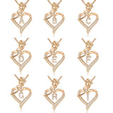 Rose Heart Pendant, 26 Letters Necklace, Birthday & Anniversary Gift