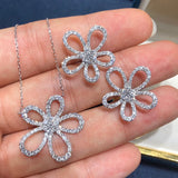 Women's Zircon Flower Jewelry Set for Wedding