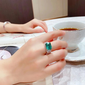 Green Zircon Wedding Engagement Ring Women's Prom Accessories