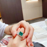 Green Zircon Wedding Engagement Ring Women's Prom Accessories
