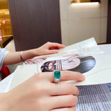 Green Zircon Wedding Engagement Ring Women's Prom Accessories