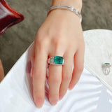 Green Zircon Wedding Engagement Ring Women's Prom Accessories