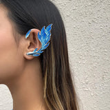 Painted Elf Ear Cuffs for Women Fish Animal Clip on Earrings Fairy Wings