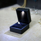 LED Jewelry Box Ring Box with LED Light Engagement Wedding Rings Case