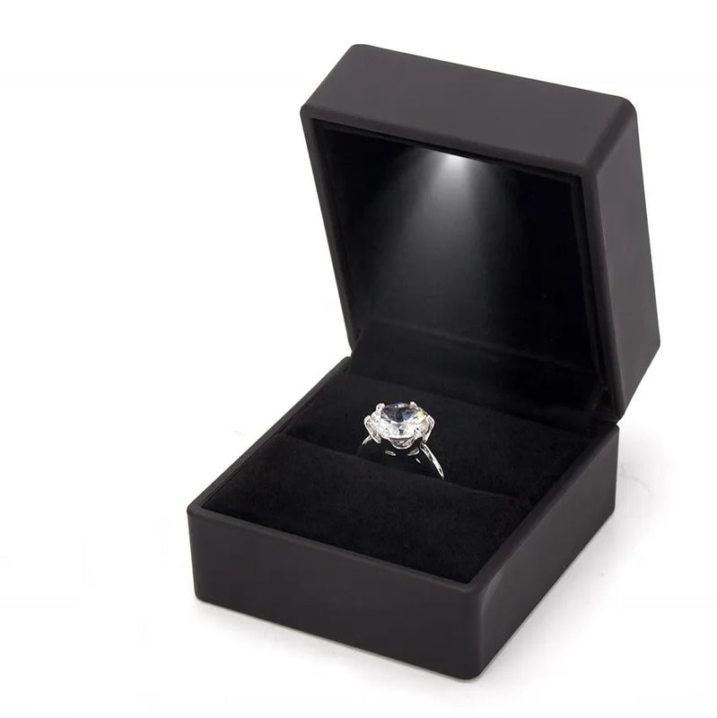 LED Jewelry Box For Lover Gift Wedding Ring Pendant Earring Display
