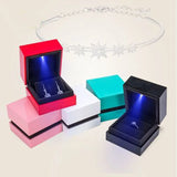 LED Jewelry Ring Display Earring Pendant Storage Organizer Case
