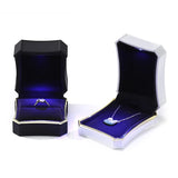 LED Light Jewelry Display Case for Wedding Bridal Women Rings Necklace