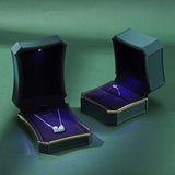 LED Light Jewelry Display Case for Wedding Bridal Women Rings Necklace