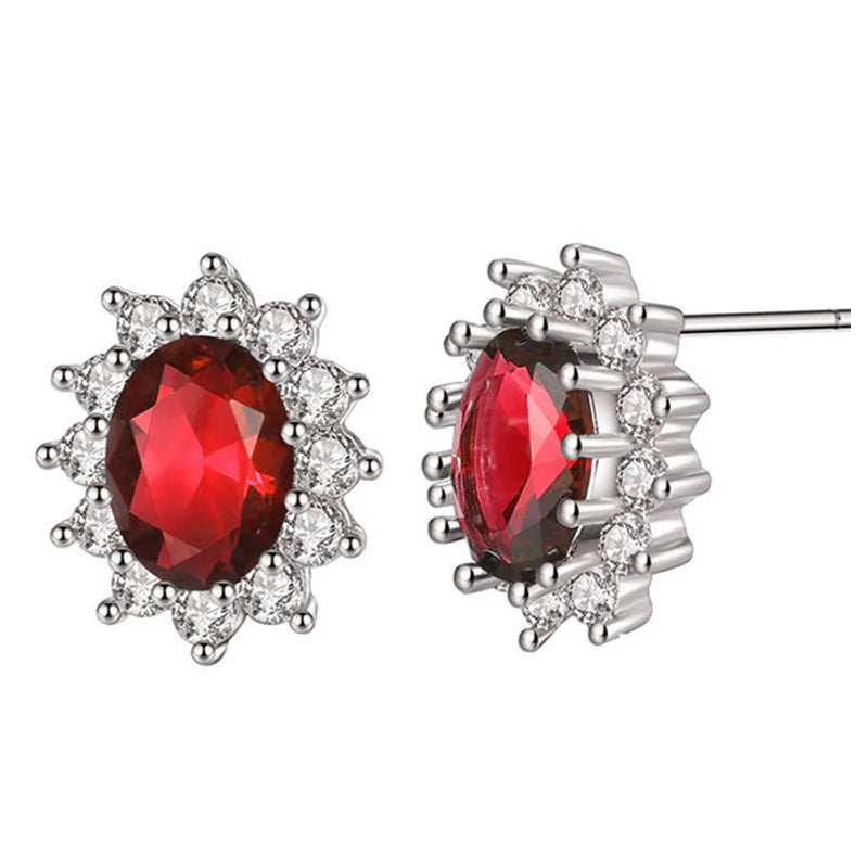 Lab Sapphire Crystal Austrian 925 Silver Earrings