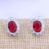 Lab Sapphire Crystal Austrian 925 Silver Earrings