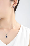 Lab Sapphire Crystal Austrian 925 Silver Earrings