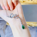 Green Water Drop Zircon Pendant Necklace for Women