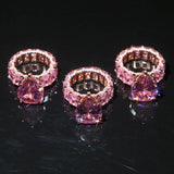 Pink Water Drop CZ Stone Wedding Ring