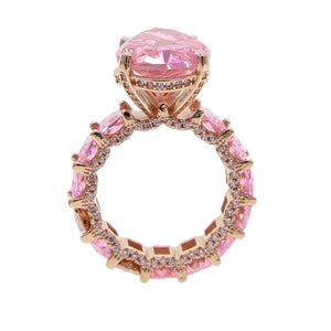Pink Water Drop CZ Stone Wedding Ring
