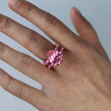 Pink Water Drop CZ Stone Wedding Ring