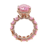 Pink Water Drop CZ Stone Wedding Ring