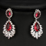 Zircon Stud Earrings Wedding Anniversary Crystal Jewelry Gift