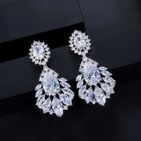 Zircon Stud Earrings Wedding Anniversary Crystal Jewelry Gift