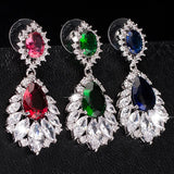 Zircon Stud Earrings Wedding Anniversary Crystal Jewelry Gift