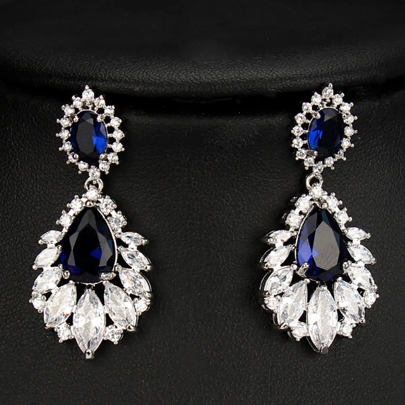 Zircon Stud Earrings Wedding Anniversary Crystal Jewelry Gift