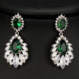 Zircon Stud Earrings Wedding Anniversary Crystal Jewelry Gift