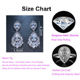 Zircon Stud Earrings Wedding Anniversary Crystal Jewelry Gift