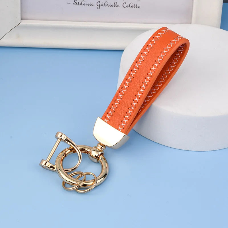 Leather Keychain Accessories Personality Waist Hanging Woven Car Key Chains