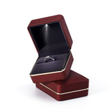 LED Light Necklace Pendant Ring Jewelry Box Lacquer Piano Finish