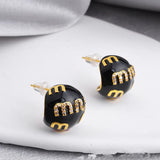 Red Arc Ball Earrings for Women