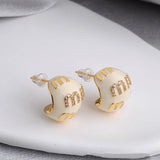 Red Arc Ball Earrings for Women